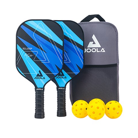 Pickleball 2 Raket + 4 Top + Kılıf Set Ben Johns Blue Lightning